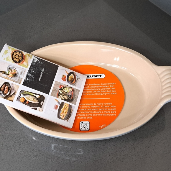 Le Creuset Oval Baker in Cream and White Stoneware